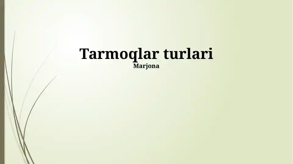 Tarmoqlar turlari