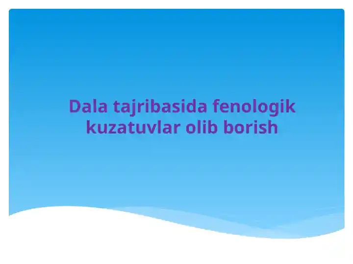 Fenologik kuzatuvlar