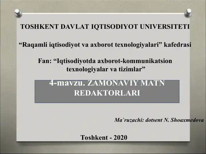 Zamonaviy Matn Redaktorlari