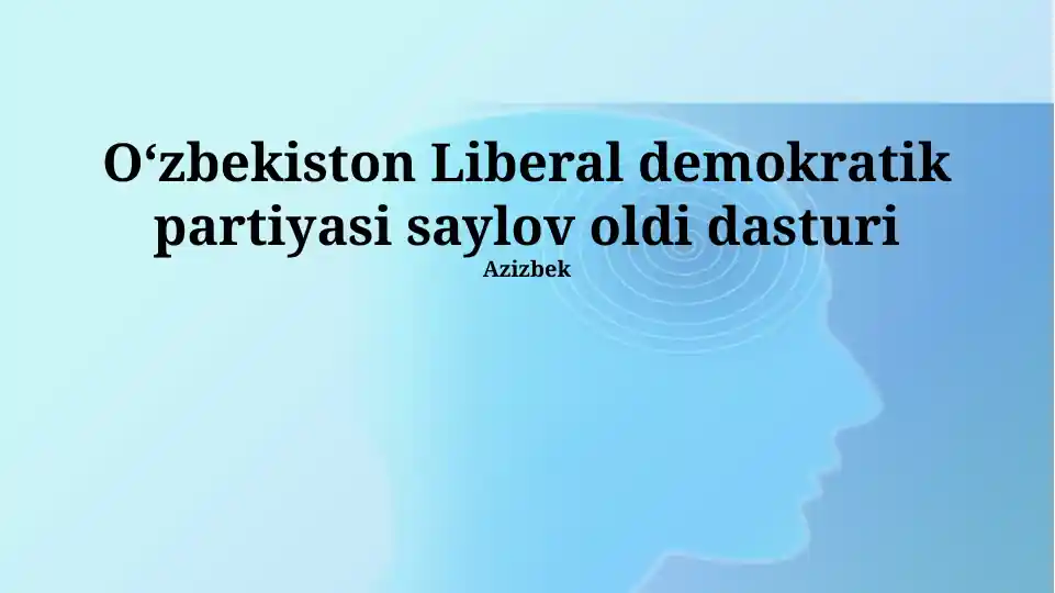 O‘zbekiston Liberal Demokratik Partiyasi Saylovoldi Dasturi