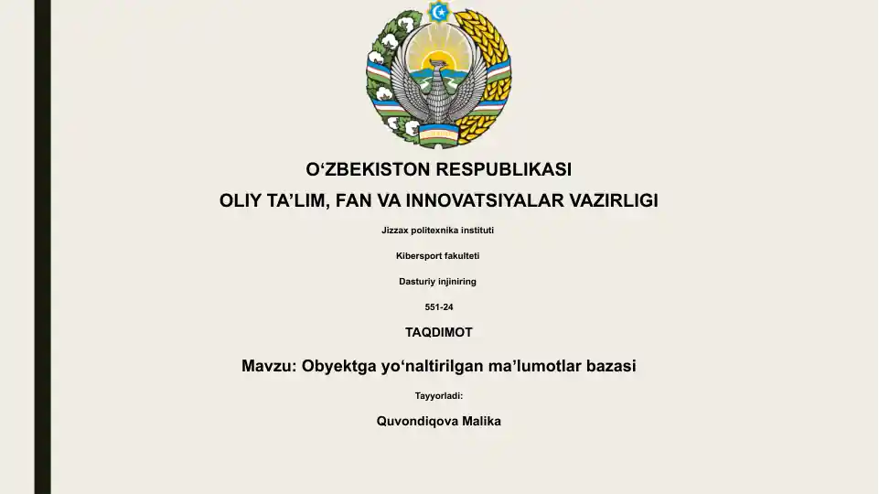 Ob'ektga yoʻnaltirilgan maʼlumotlar bazasi
