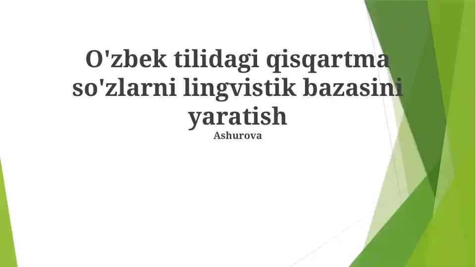 Mavjud Qisqartmalar Amalga Oshirish Usullari