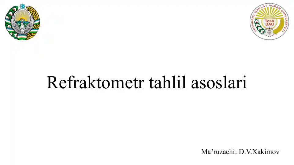 Refraktometr tahlil asoslari