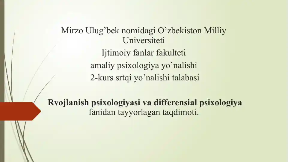 Maktabgacha yoshdagi bolalarning psixik taraqqiyoti