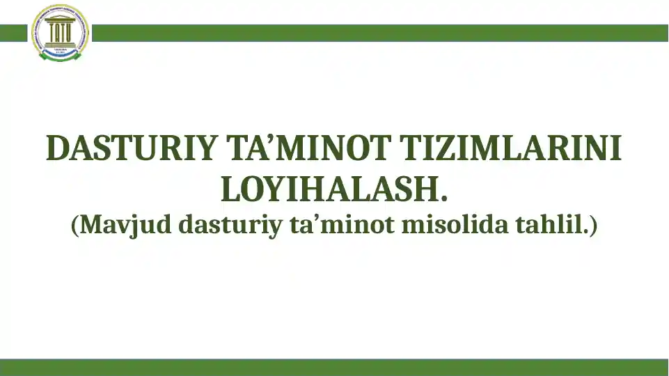 Prototipmodeli (Mavjud dasturiy ta’minot misolida tahlil)