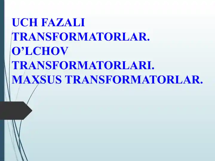 Uch Fazali Transformatorlar