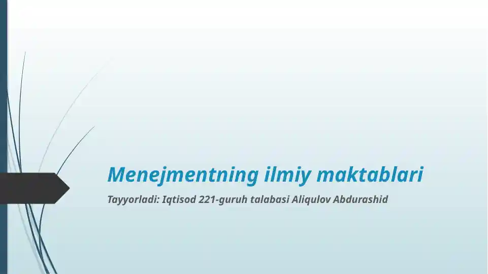 Menejmentning ilmiy maktablari