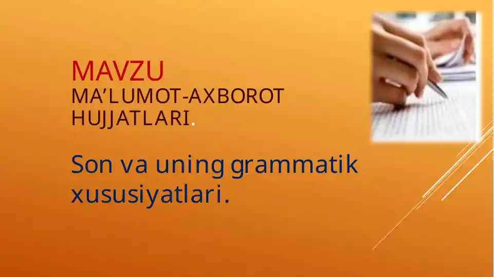 Son vaunin grammatik xususiyatlari