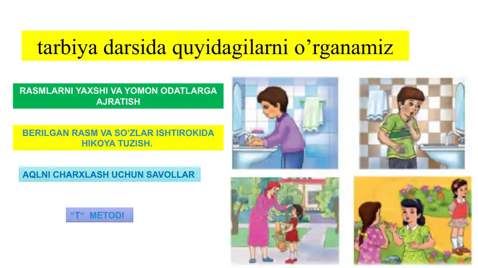 RASMLARNI YAXSHI VA YOMON ODATLARGA AJRATISH