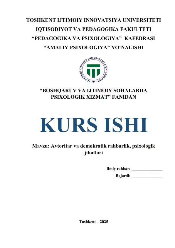 Avtoritar va demokratik rahbarlik, psixologik jihatlari