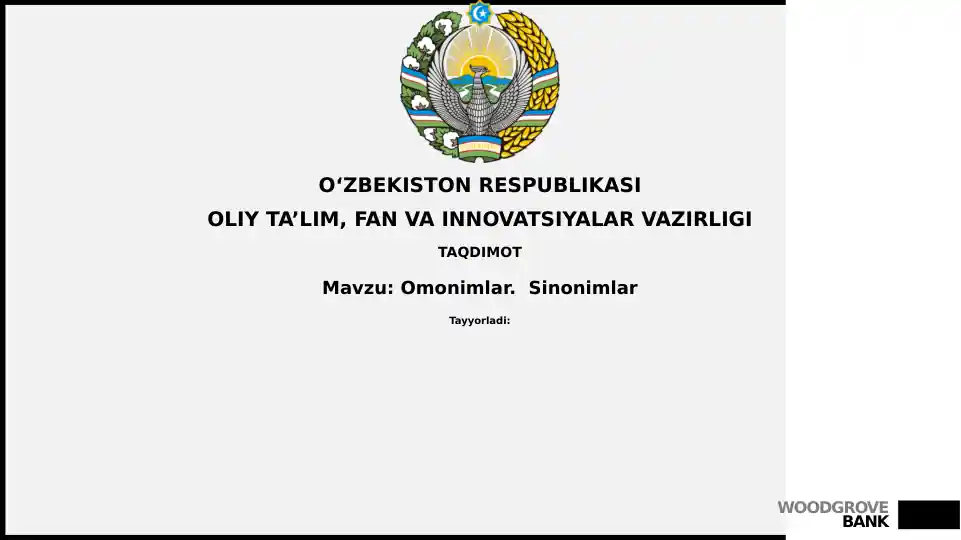 Omonimlar.Sinonimlar