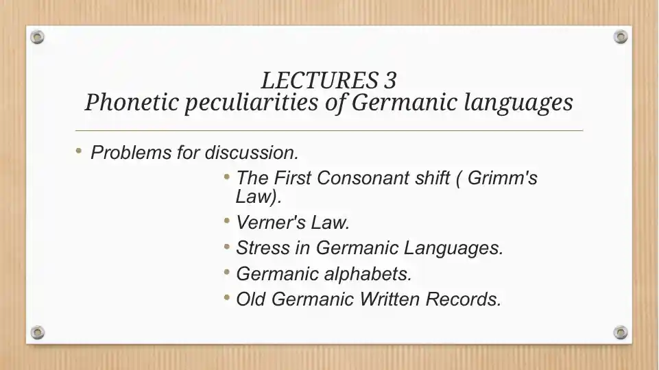 Phonetical peculiarities of Germanic languages
