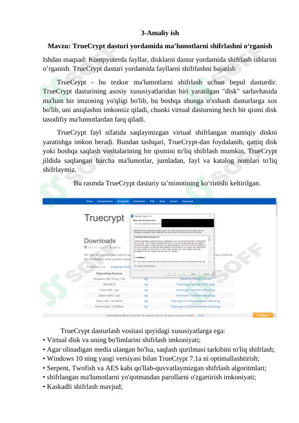 TrueCrypt dasturi yordamida ma’lumotlarni shifrlash