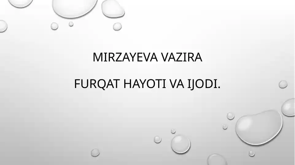 Furqat hayoti va ijodi
