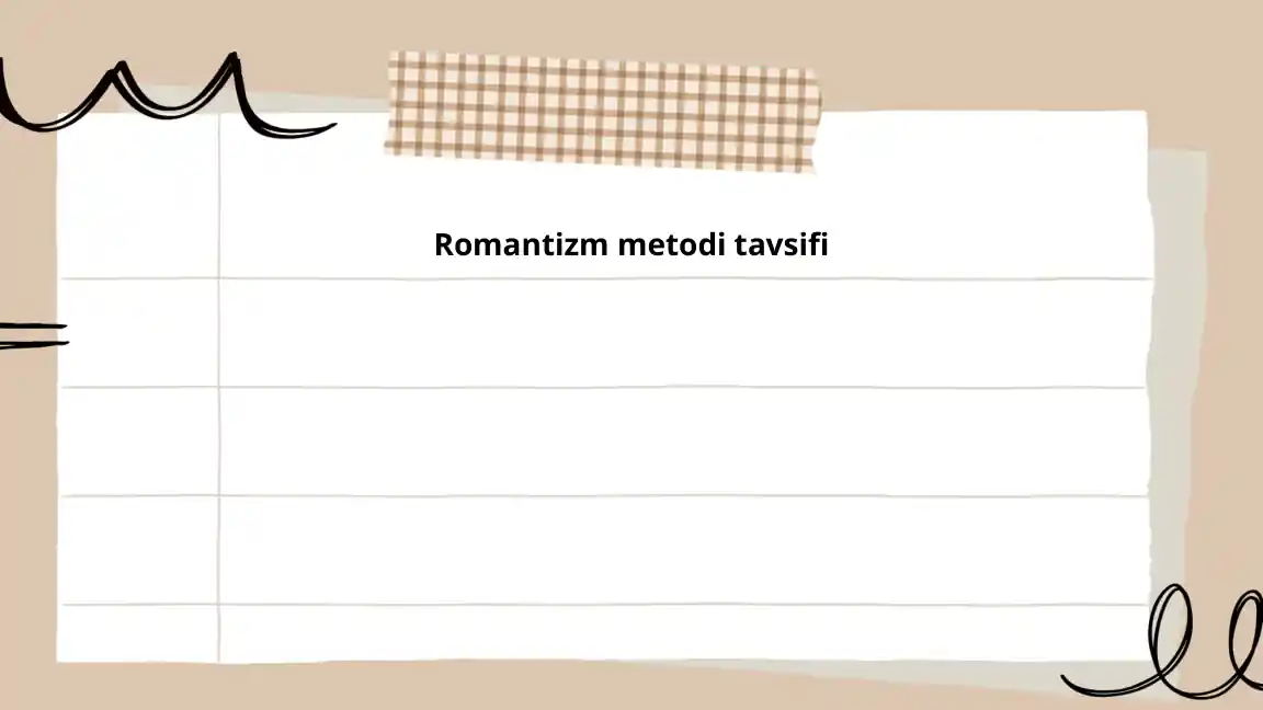 Romantizm metodi tavsifi