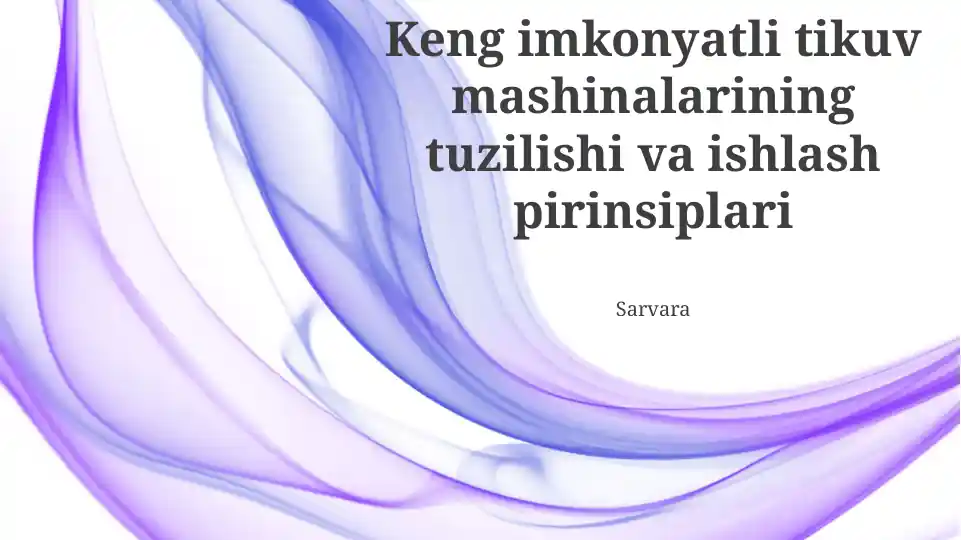 Keng imkonyatli tikuv mashinalari
