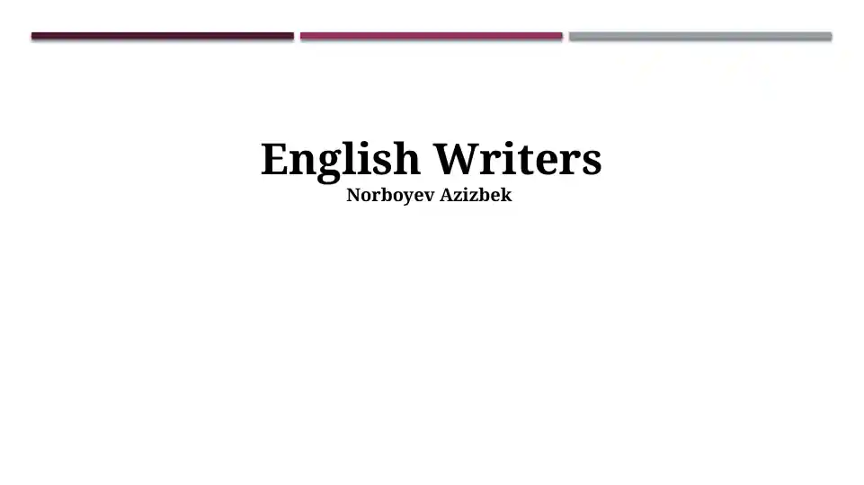 English Writers