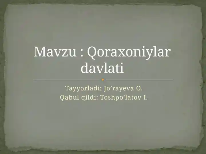 Qoraxoniylardavlati