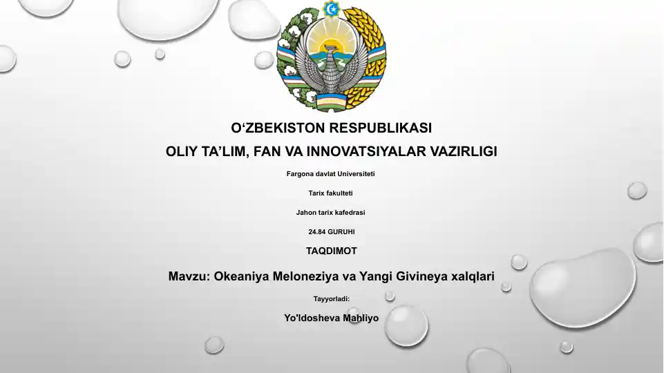 Okeaniya Meloneziya va Yangi Givineya xalqlari