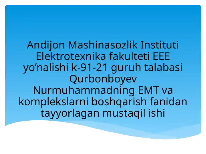 "Chastota o’zgartkich - asinxron motor" tizimida tezlik bo’yicha teskari bog’lanish