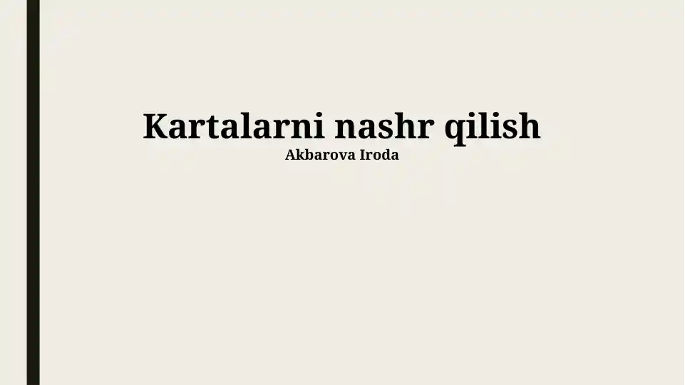 Kartalarni nashr qilish
