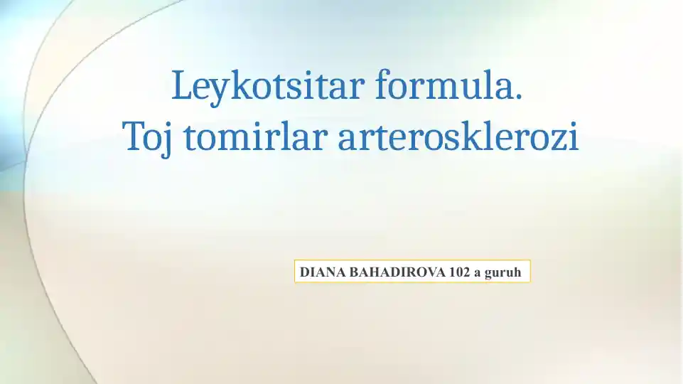 Leykotsitar formula