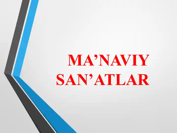Ma’naviy San’atlar