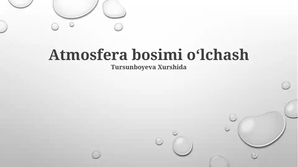 Atmosfera bosimi oʻlchash