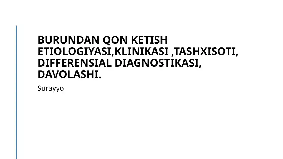 Burundan qon ketish haqida ma'lumotlar