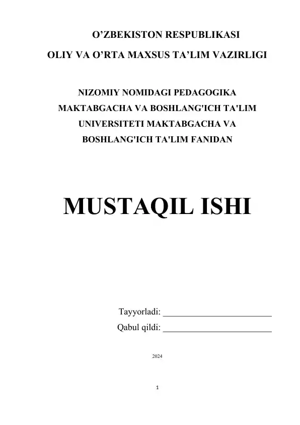 Maktabgacha va boshlang'ich ta'lim