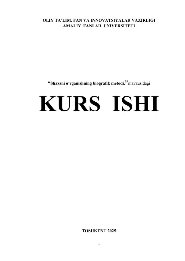 Shaxsni o‘rganishning biografik metodi
