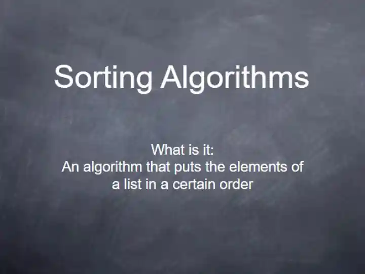 Sorting Algorithms