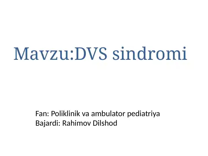 DVS sindromi