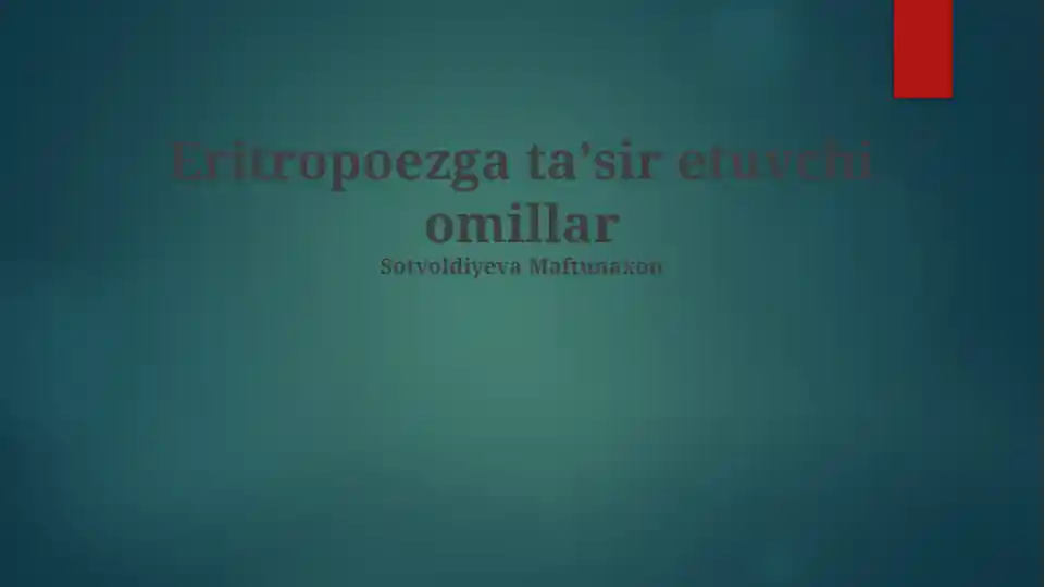 Eritropoezga ta'sir etuvchi omillar