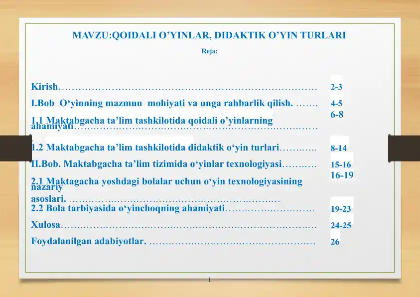 QOIDALIO’YINLAR, DIDAKTIK O’YIN TURLARI