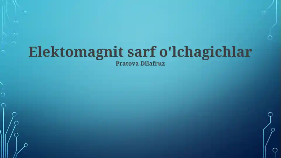 Elektromagnit oqim o'lchagichlar