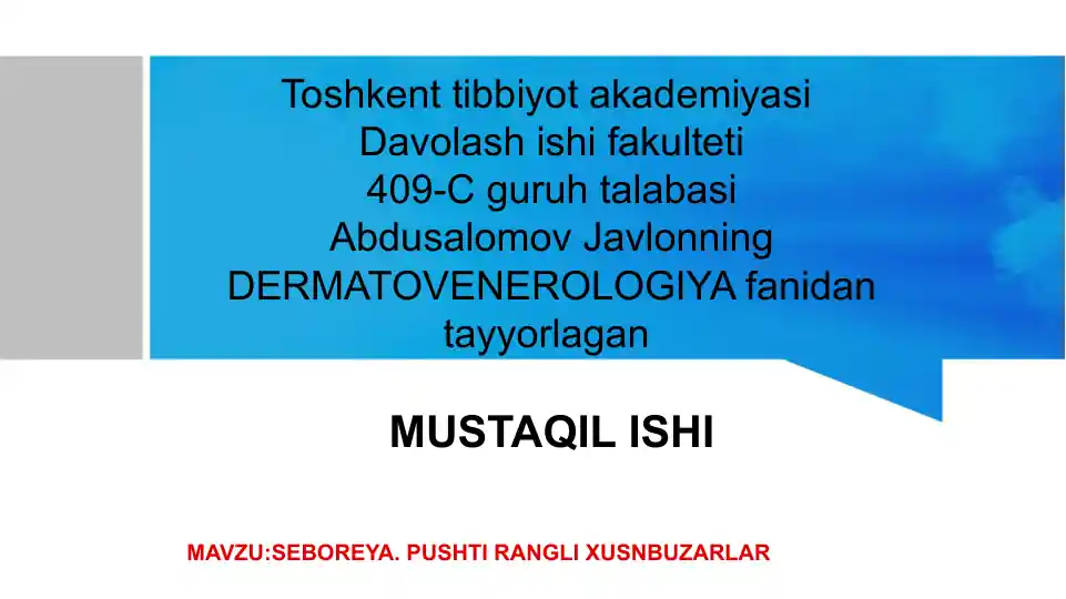 Seboreya. Pushti rangli xusnbuzarlar