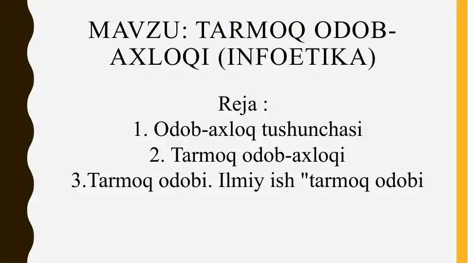 Tarmoqodob-axloqi (Infoetika)