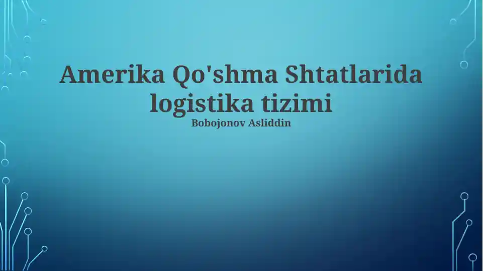 Amerika Qo'shma Shtatlarida logistika tizimi