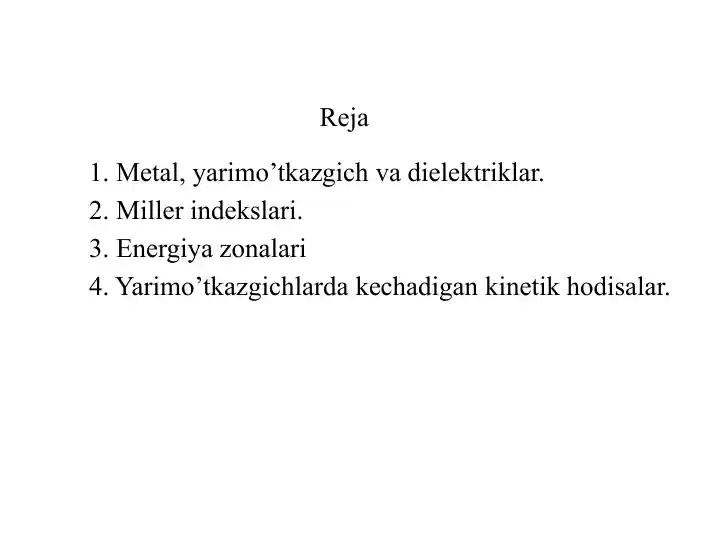 Yarimo’tkazgichlar fizikasi