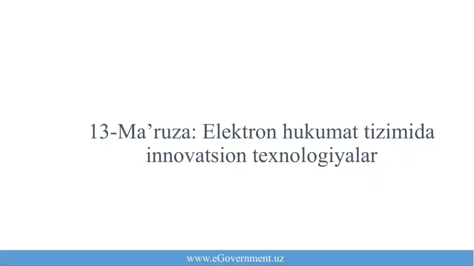 Elektron hukumatizimi innovatsion texnologiyalar