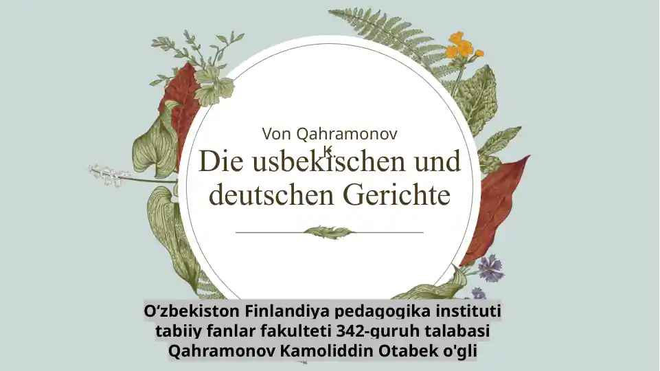 Die usbekischen und deutschen Gerichte