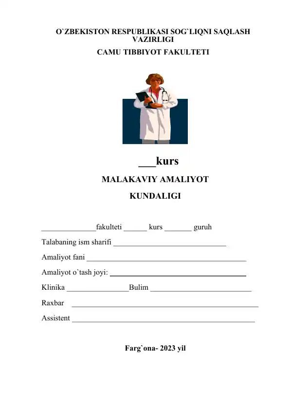 Malakaviy Amaliyot Kunlik Ishlar Xisoboti