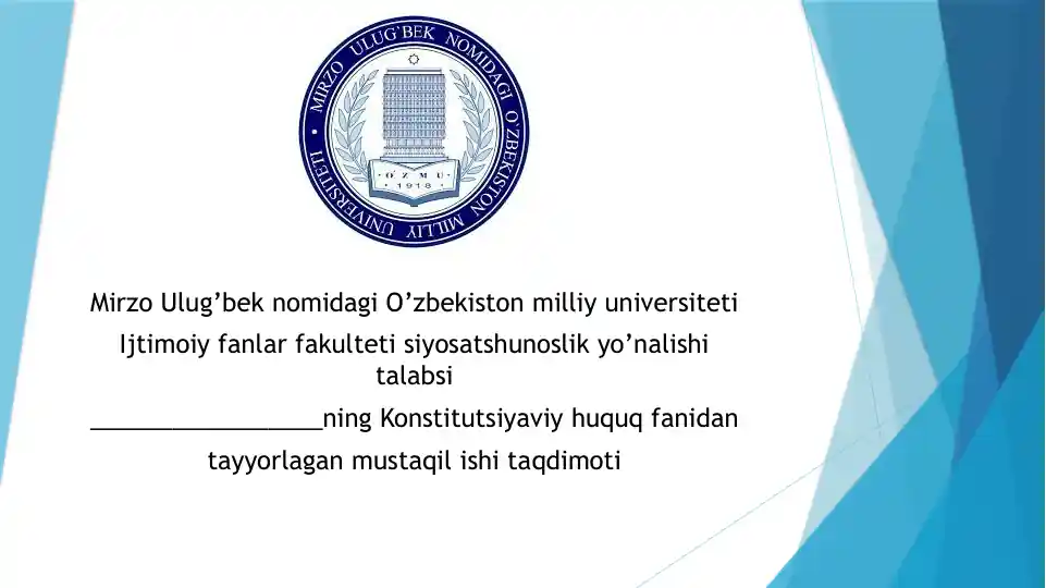 Xorijiy davlatlar konstitutsiyalari hamda yangi tahrirdagi O'zbekiston Respublikasi Konstitutsiyasi