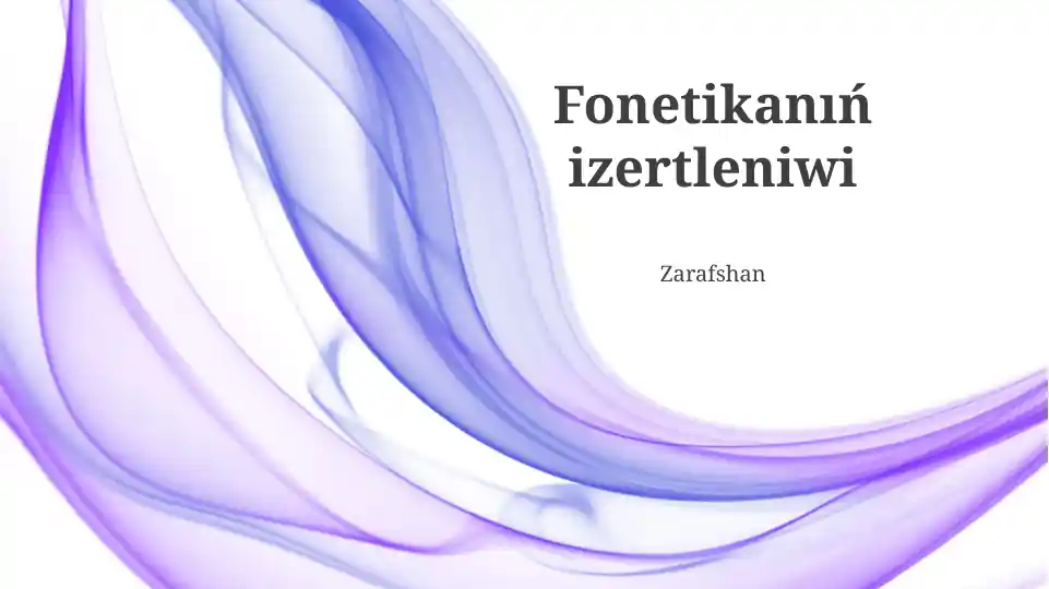 Fonetika ilimi taqdimoti