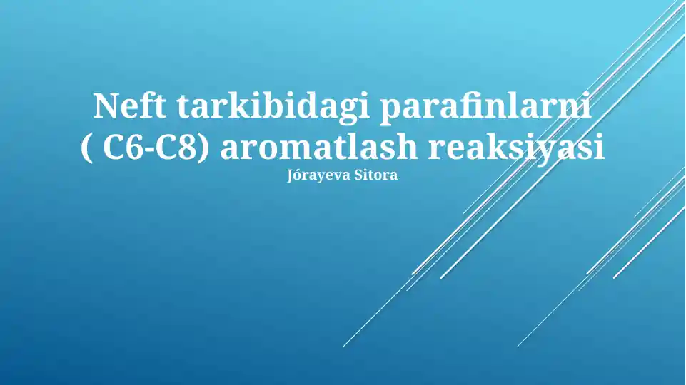 Neft tarkibidagi parafinlarni (C6-C8) aromatlash reaksiyasi