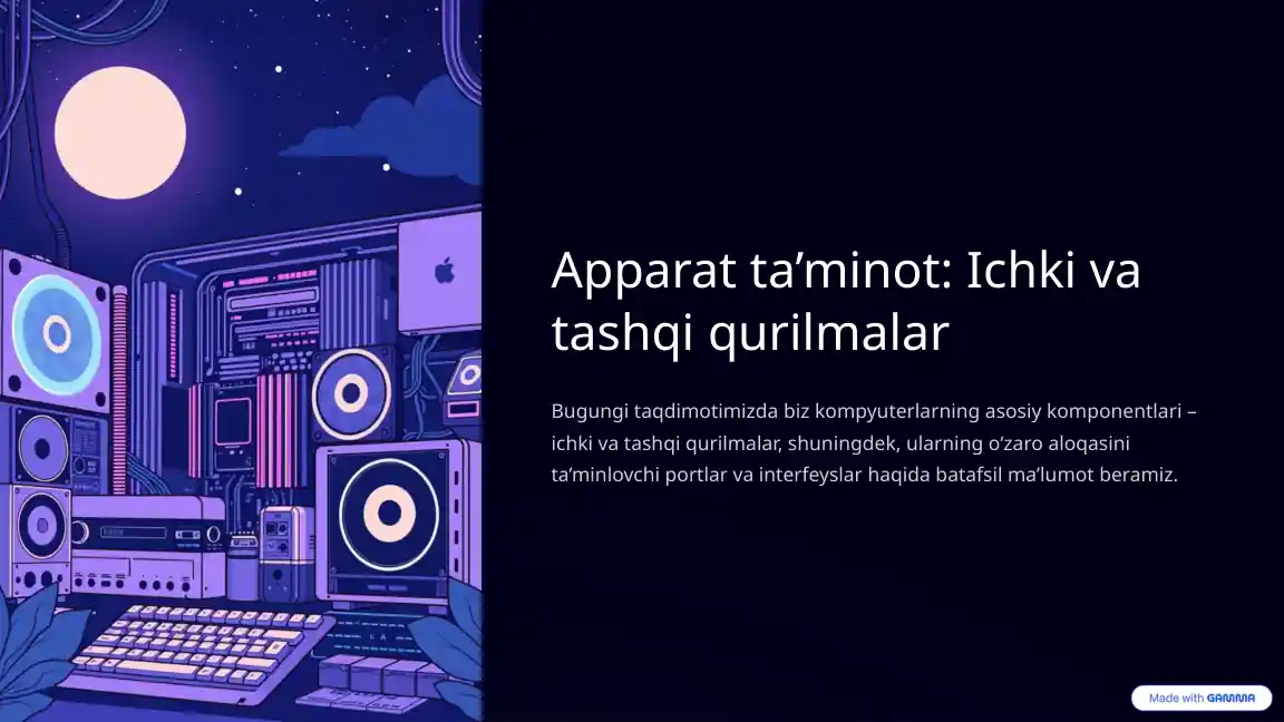 Apparat ta’minot: Ichki va tashqi qurilmalar