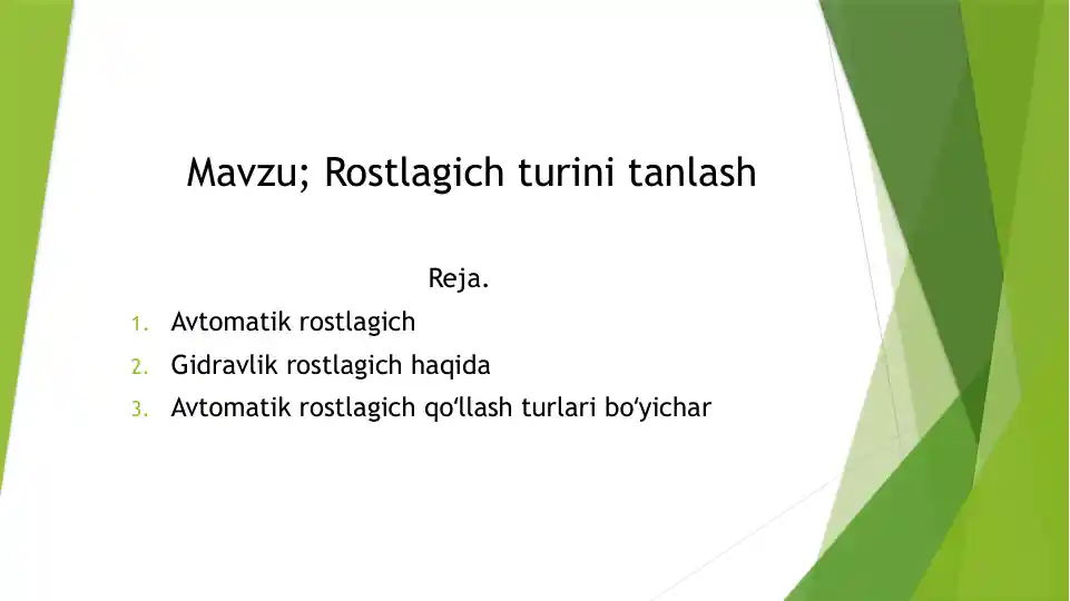 Avtomatik rostlagich