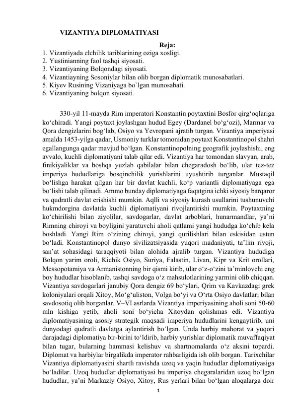 VIZANTIYA DIPLOMATIYASI