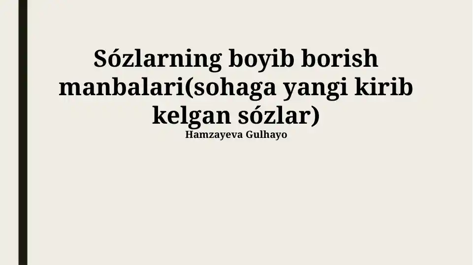 Xorijiy tilni o'rganish